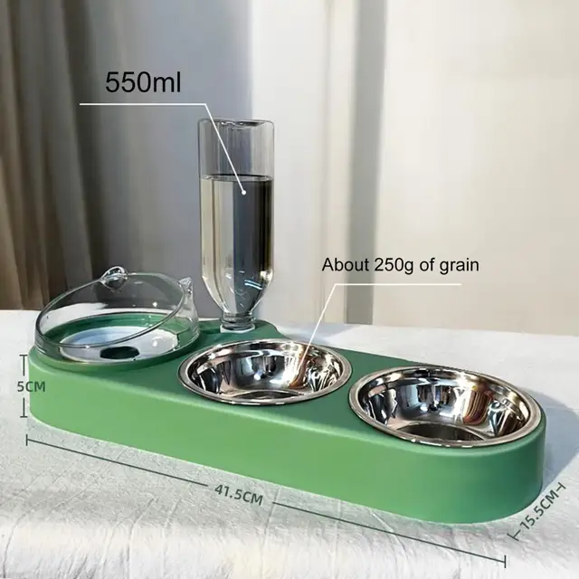 High-Capacity Pet Feeder Bowl Set with Beveled Mouth Automatic Drinking Water Splash-Proof Multi-Functional Cat Dog Food Bowl 6