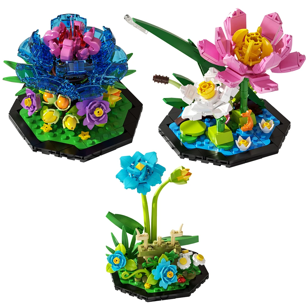 Moc Blumen sprache Insekten modell Bausteine Blumen Libelle Serie montiert Ziegel Spielzeug DIY kreative Kinder Geschenk Ornamente – Detail 7