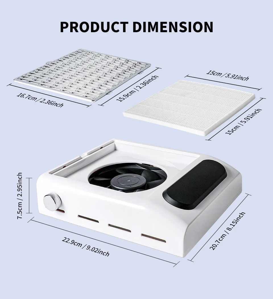 Powerful Nail Dust Collector Strong Suction Nail Vacuum Cleaner for Nails Acryli