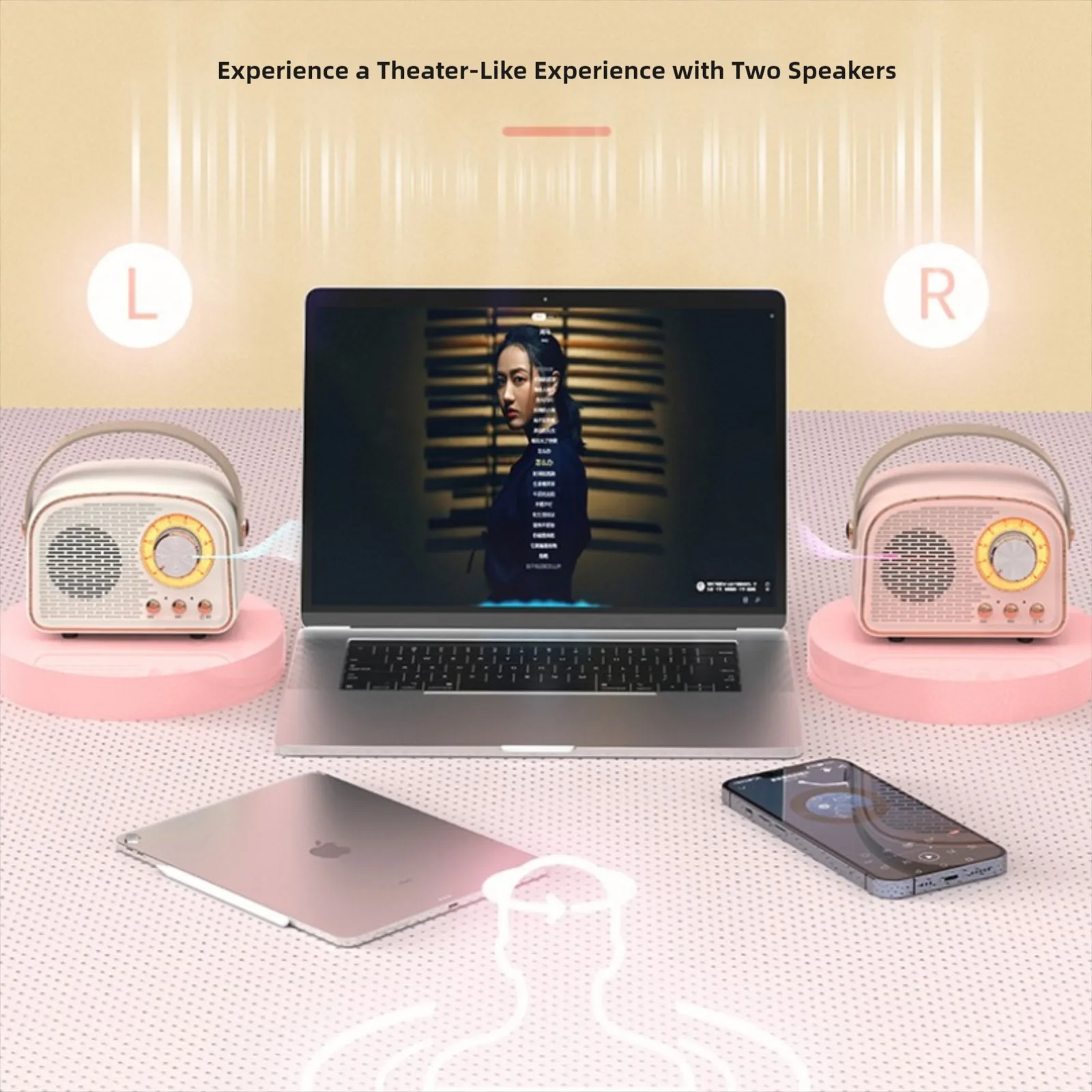 Retro Mini Bluetooth Speaker DW21 Classical Music Player Sound