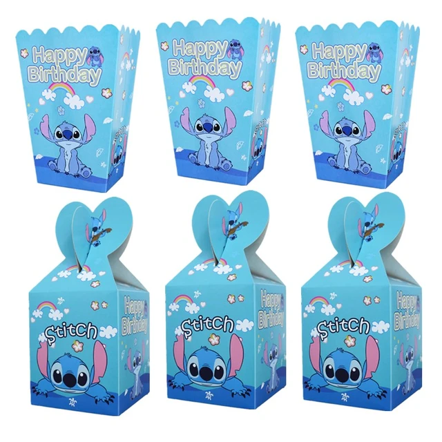 6/24Pcs Lilo & Stitch Theme Candy Boxes Girls Birthday Party Decorations  Baby Shower Kids Favor Gifts Popcorn Boxes Supplies
