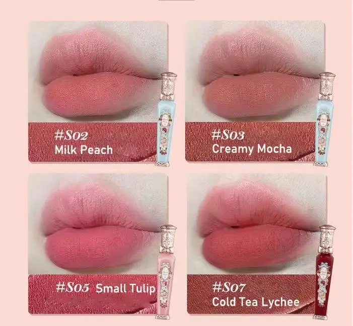 Flower Knows Cloud Lip Cream Strawberry Rococo Series Matte Liquid Lipstick Mud Long-lasting Waterproof Velvet 3.5G Makeup 5
