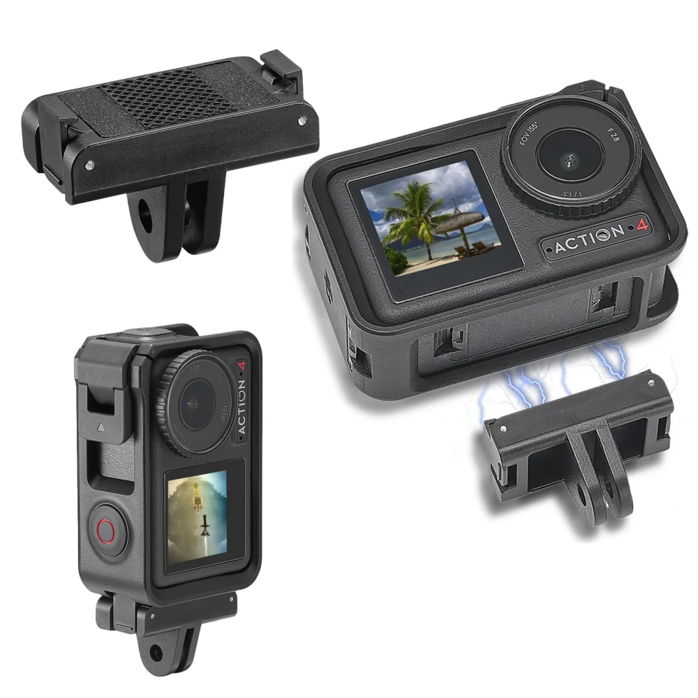 DJI Action 4 3 용 마그네틱 2 클로 어댑터 1/4 스레드 DJI Action 4 /DJI Action 3 카메라 액세서리 용 범용 포트