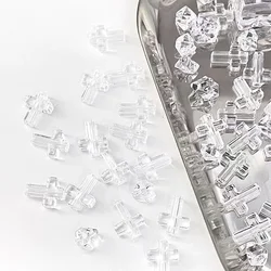10PCS Cross-Shaped Austrian Bicone Crystal Beads (Transparent)