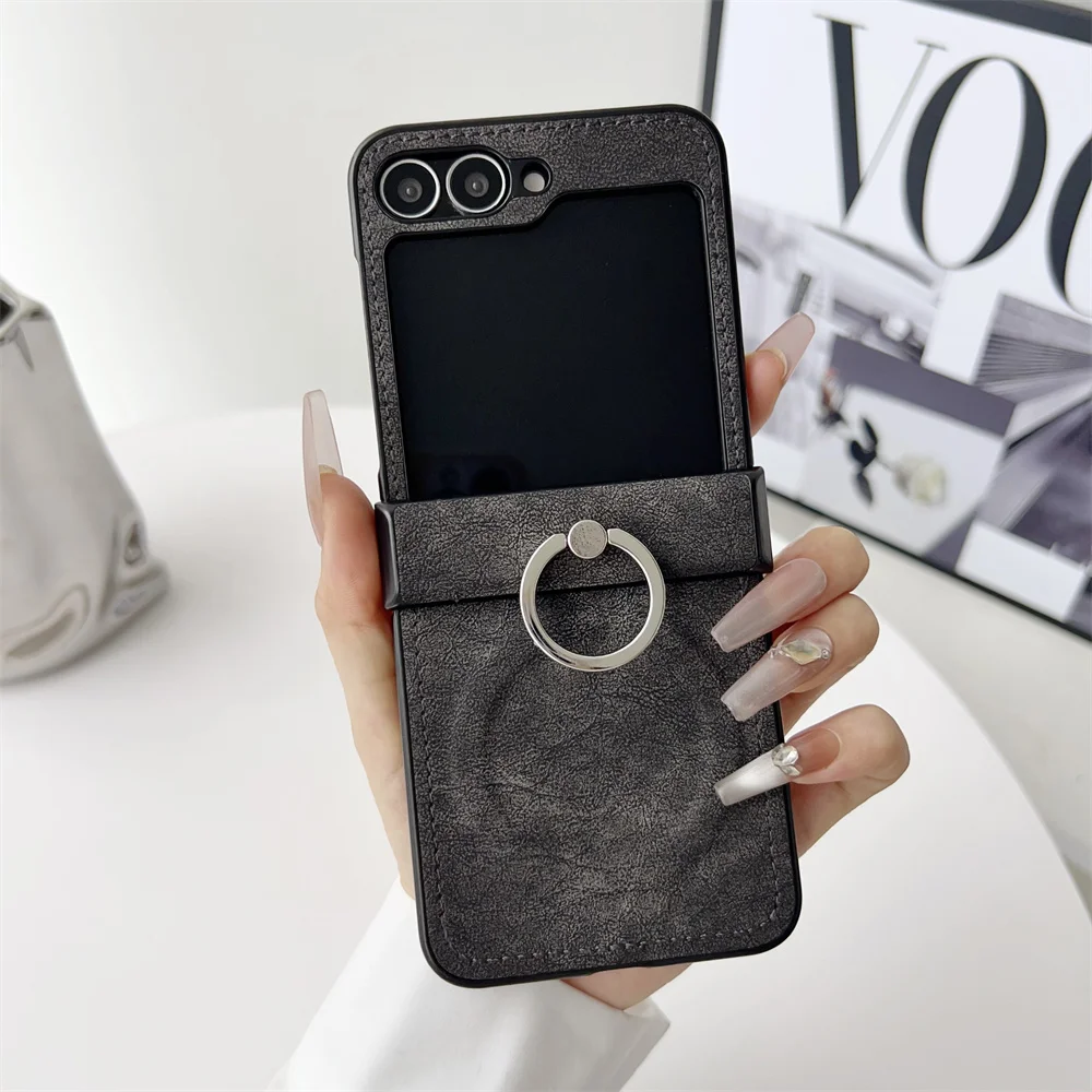 Luxury Magnetic Touch Case with Ring Holder and Hinge Protection