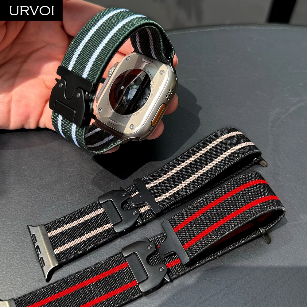 Double Color Stripes Nylon Loop Band with Parachute Buckle