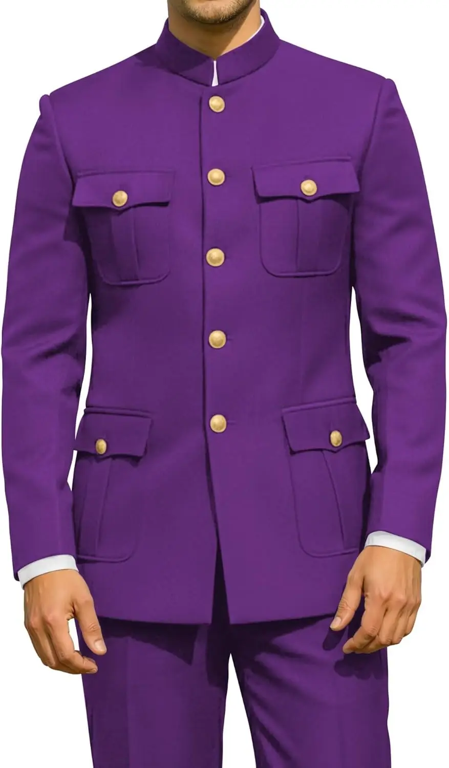 Costume tunique chinois 2 pièces pour hommes