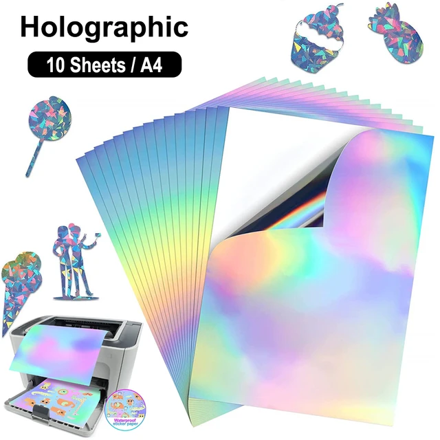 10pcs Inkjet Sticker Paper 8x11.5 Inches A4 Waterproof Holographic Vinyl  Sticker Paper For Epson Hp Canon Inkjet Printers - AliExpress