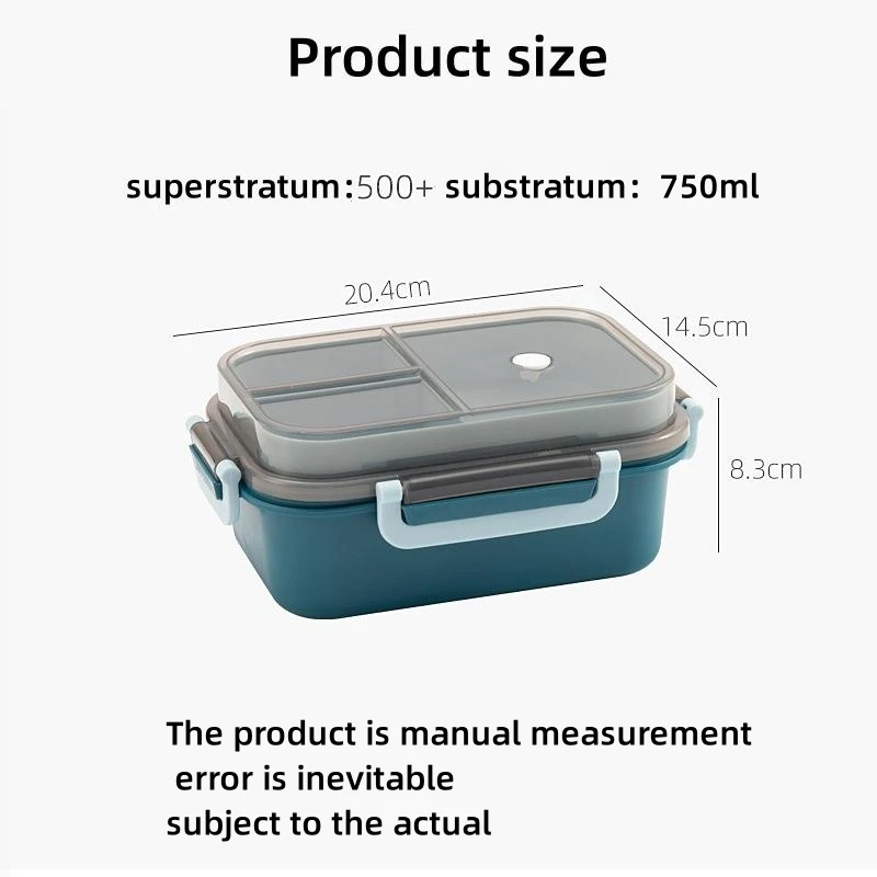 Microwave Safe 2 Tier Food Container Lunch Box with Utensils
