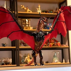 Epic Fire - Breathing Dragon Building Blocks Set - Ultimate Fantasy Creature Toy (Red)