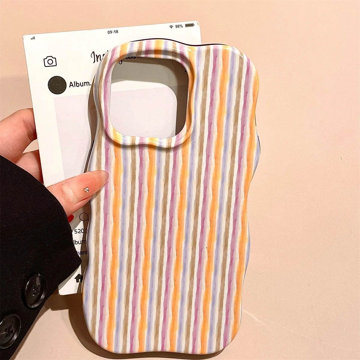 Elegant Glossy Double Color Stripes Ultra-Thin Shockproof Phone Case