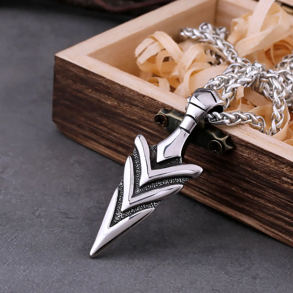 Collier spartiate Viking argenté