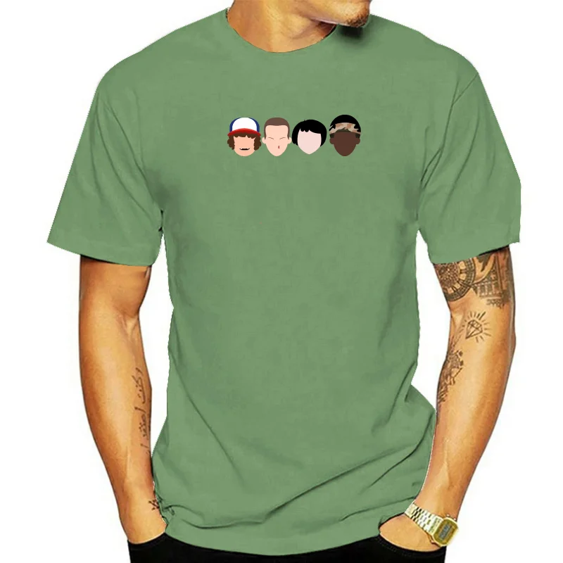 thumbnail image 1 of Men's Stranger Faces T-Shirt - GIFT BOX SET STRANGER ELEVEN THINGS HORROR DVD Men Short Sleeves T Shirt Top Tee Basic Tops, 1 of 5