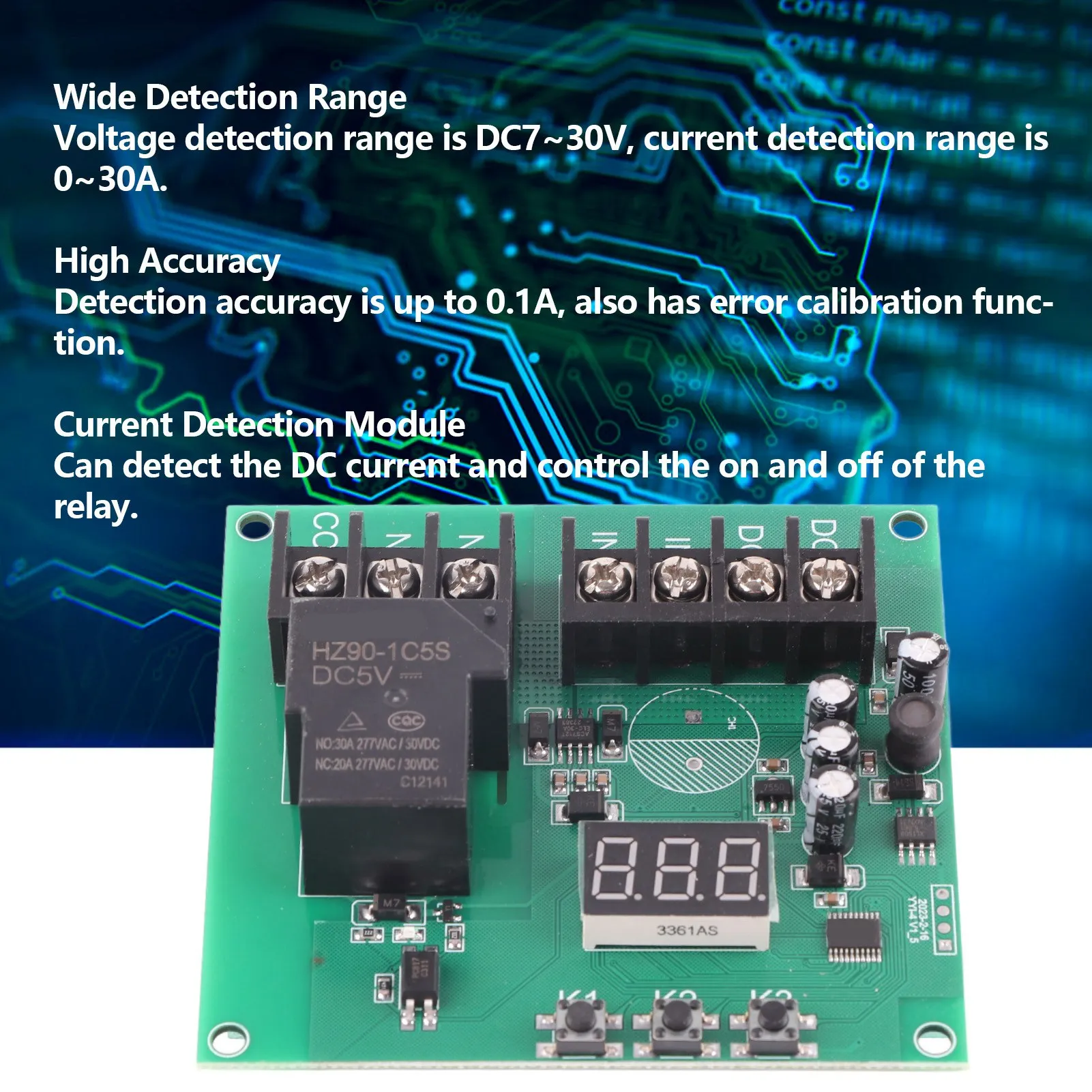 30A DC Current Sensor Module - Overcurrent Protection Relay With 0.01A ...