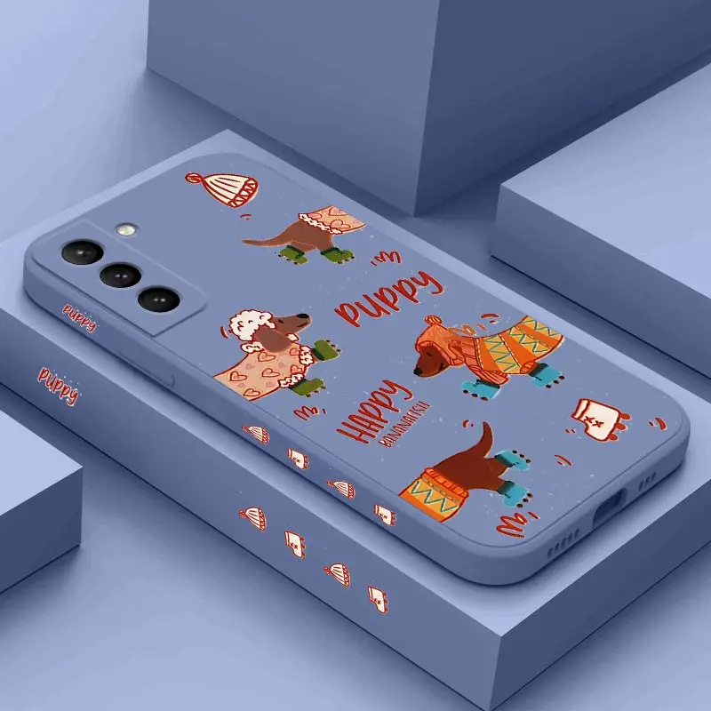 Custodia Per Telefono In Silicone Happy Skate Dog Per Samsung Galaxy S22 S22 Plus S22 Ultra S23 Plus S23 S23 Plus S21Fe S21 S20 S10 Cover