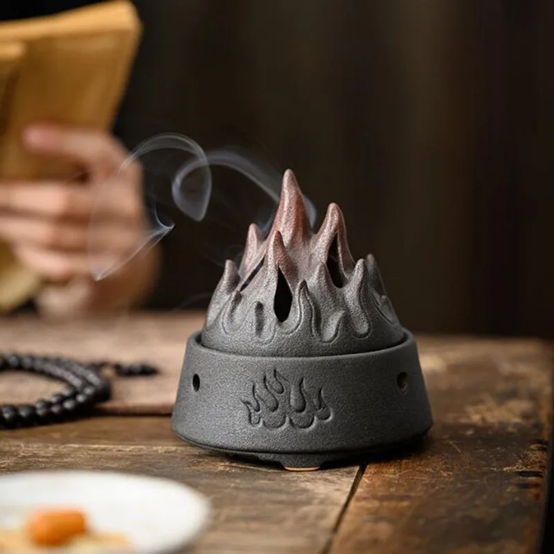 

Керамическая горная катушка с пламенем, держатель для благовоний, ароматическая горелка для гостиной, домашний декор