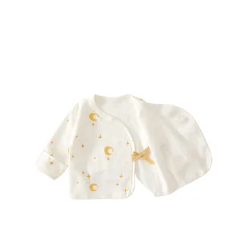 سترة أطفال ربيعية لحديثي الولادة بتصميم كرتوني بنصف خلفي سترة أطفال من القطن الخالص الناعم المولود الجديد بدون عظم 6