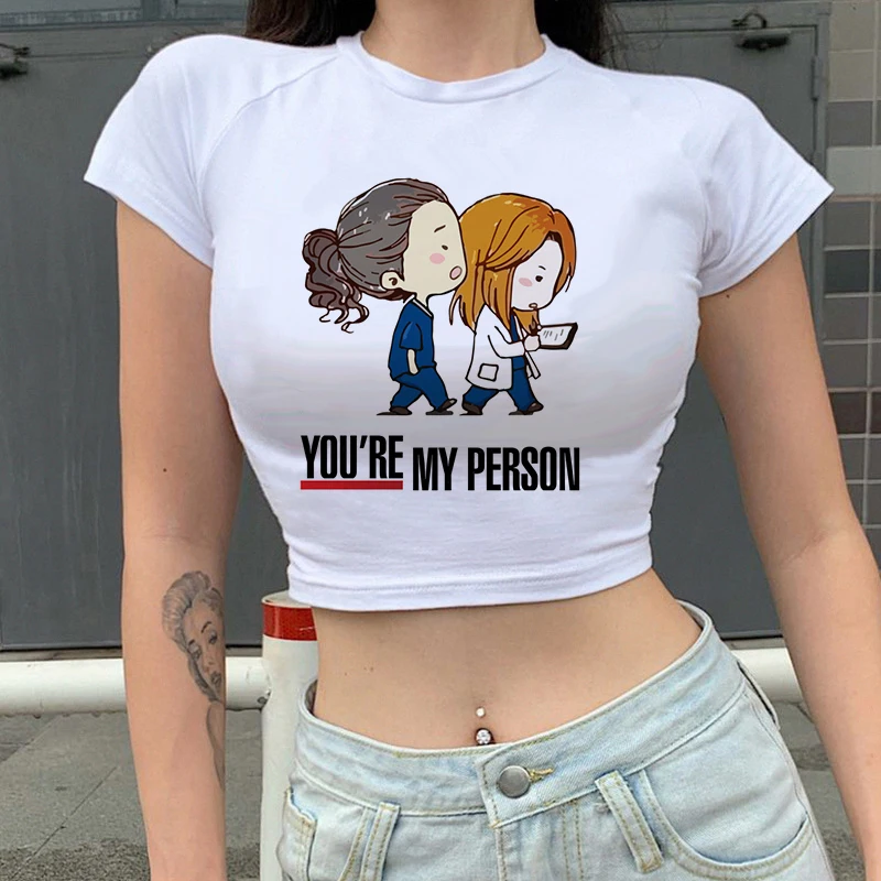 

Женские футболки с рисунком анатомии, милая рубашка «You Are My Person», модная футболка в стиле Харадзюку, Короткие топы, футболка в Корейском стиле, женская футболка