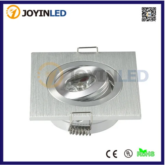 3W 고출력 LED 매립형 천장 조명 브러시 실버 사각형 미니 LED 스포트라..