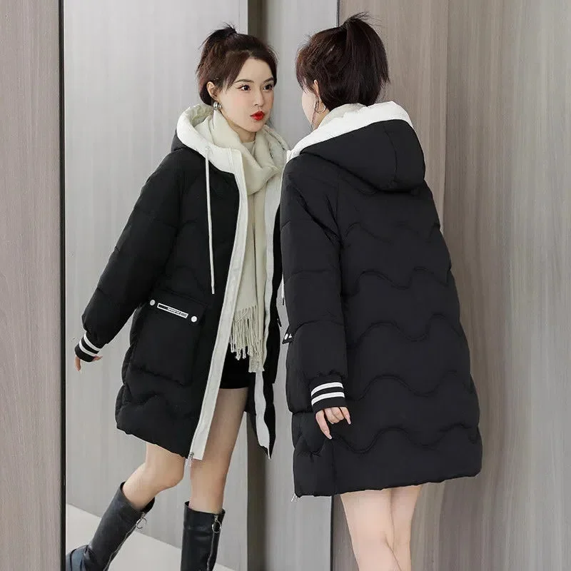 Women's Jacket Winter Parka Down Cotton Jackets Casual Long Coat Loose Thick Warm Hooded Parkas Casual Outwear - Image 4