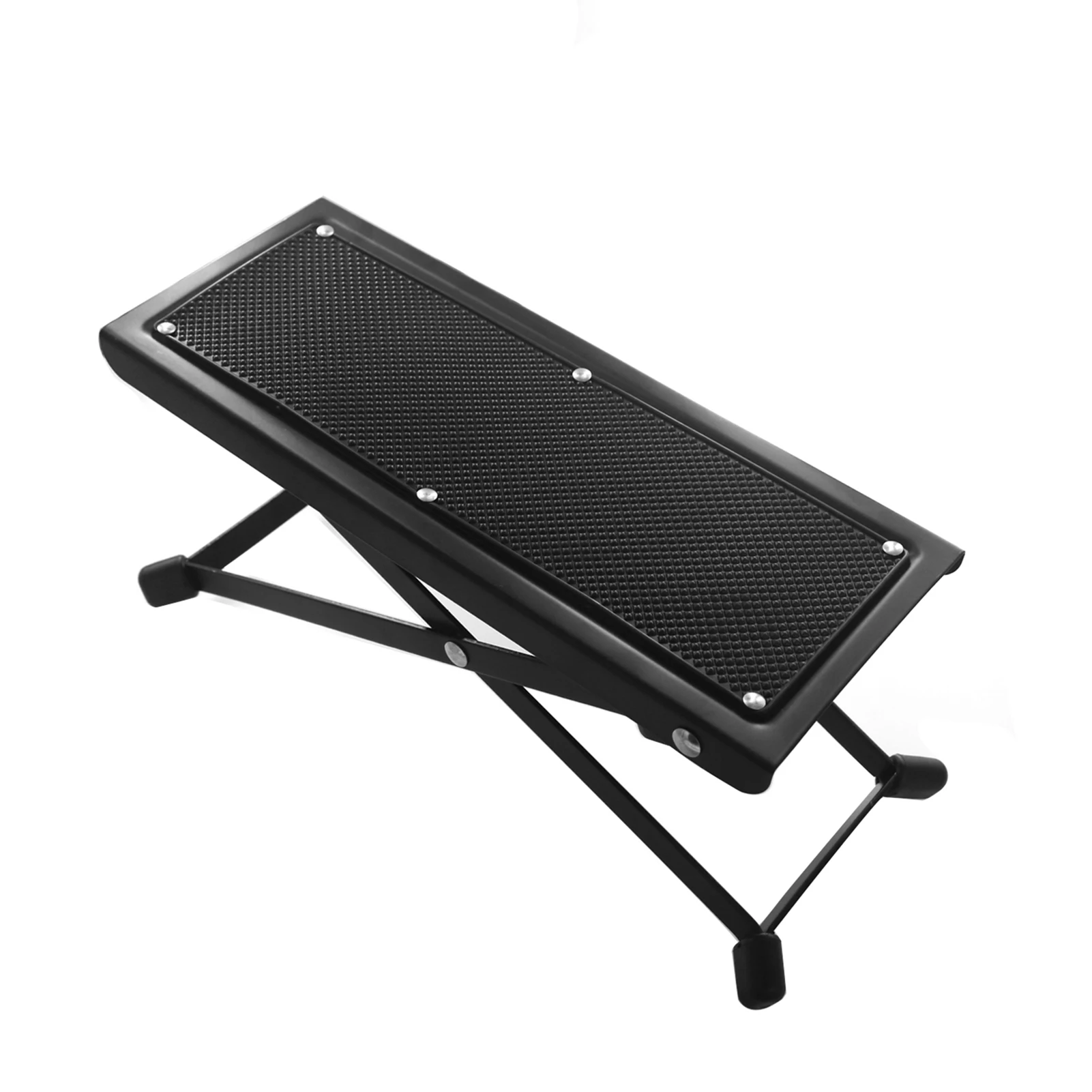 

Guitar Foot Stool 4 Position Height Adjustable Foldable Guitar Pedal Guitar Rest Step Footstool Black for Guitar Player