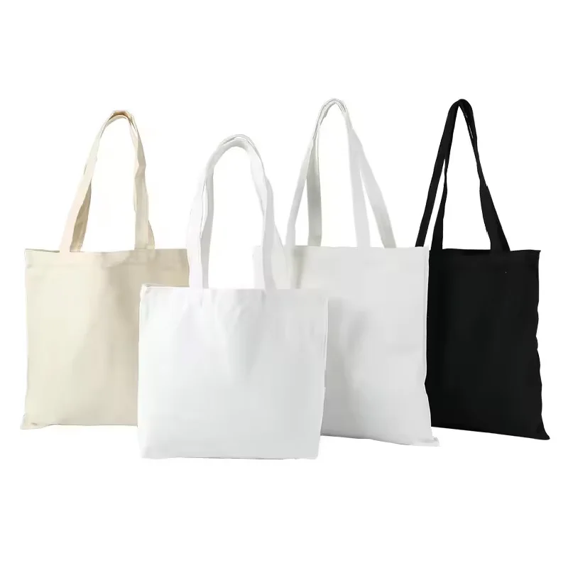 대용량 블랙 화이트 캔버스 숄더 토트 백 접이식 간단한 캐주얼 핸드백 재사용 가능한 DIY 숄더 백 쇼핑백