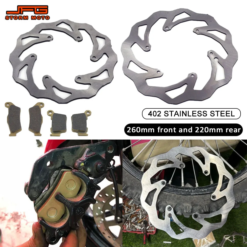 Front Rear Brake Discs Rotors Set for KTM SX SXC SXF EXC EXCF XC F XCW Supermoto 125 250 300 350 450 500 1998-