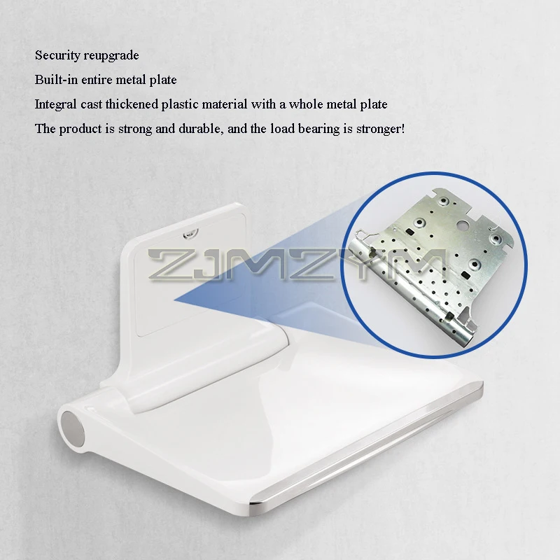 Wall Mounted Shower Seat Ecofresh 200kg Bearing Folding Bathroom Stool Home Barrier-free Toilet Chair Porch Shoe Changing Stool 5