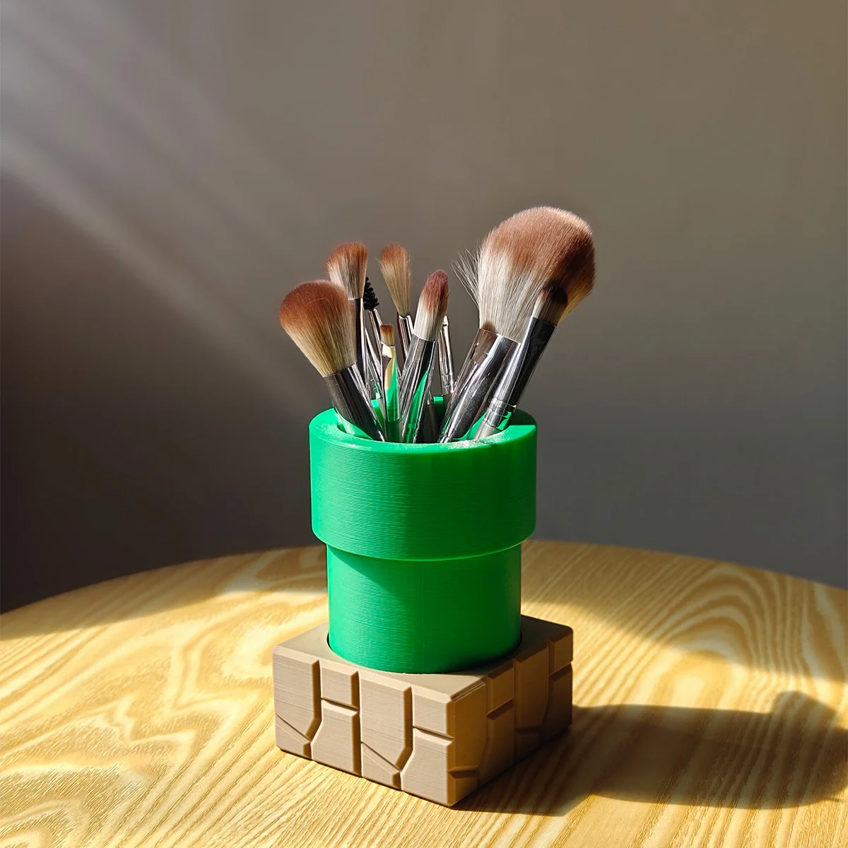 Tube shaped storage pen holder red and green color scheme creative design home decoration office storage pen holder 1 pc