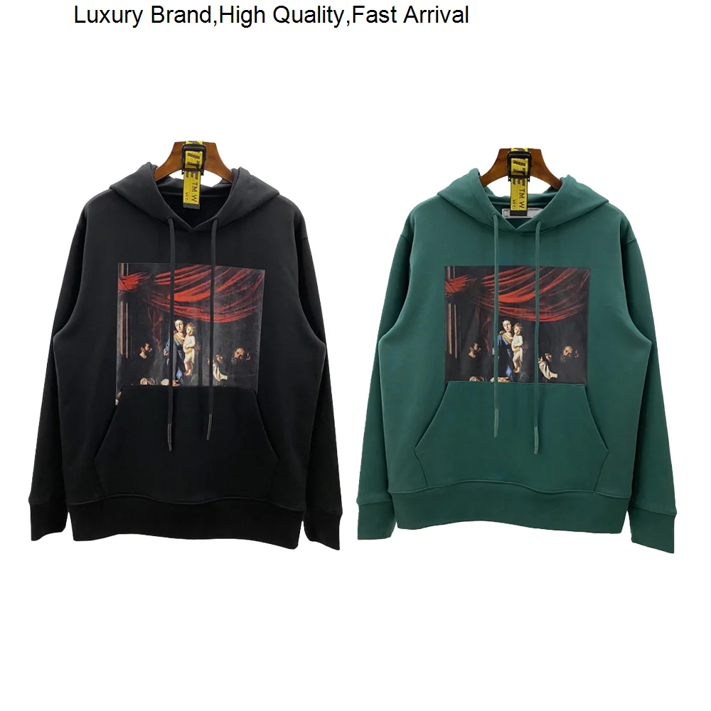 

Autumn winter high-quality hoodies for men and women 100% cotton terry fabric high-definition oil painting printing pullover