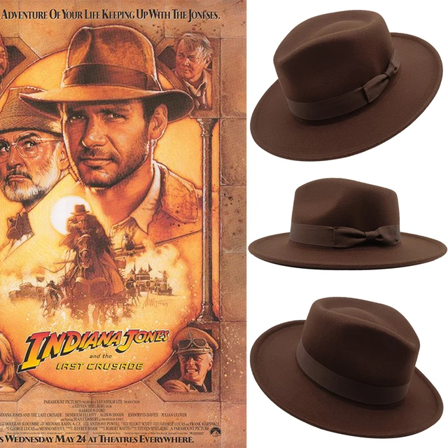 INDIANA JHONES-sombreros de ala ancha para hombre y mujer, sombrero de  pescador Estilo Vintage, de fieltro café - AliExpress