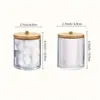 Bamboo-Lid Cotton Swab Holder - Versatile Plastic Storage Box for Makeup, Dental Floss & More 6
