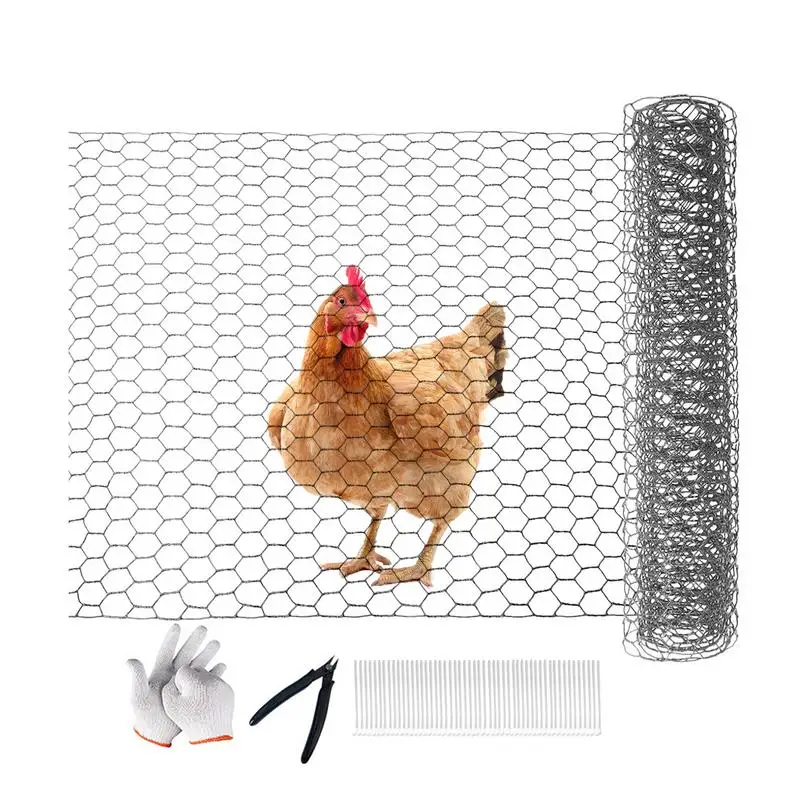 

Garden Fence Chicken Wire Mesh Hexagonal Galvanized Chicken Fencing Poultry Cage Wire Mesh Anti Bird Deer Garden Fence Barrier