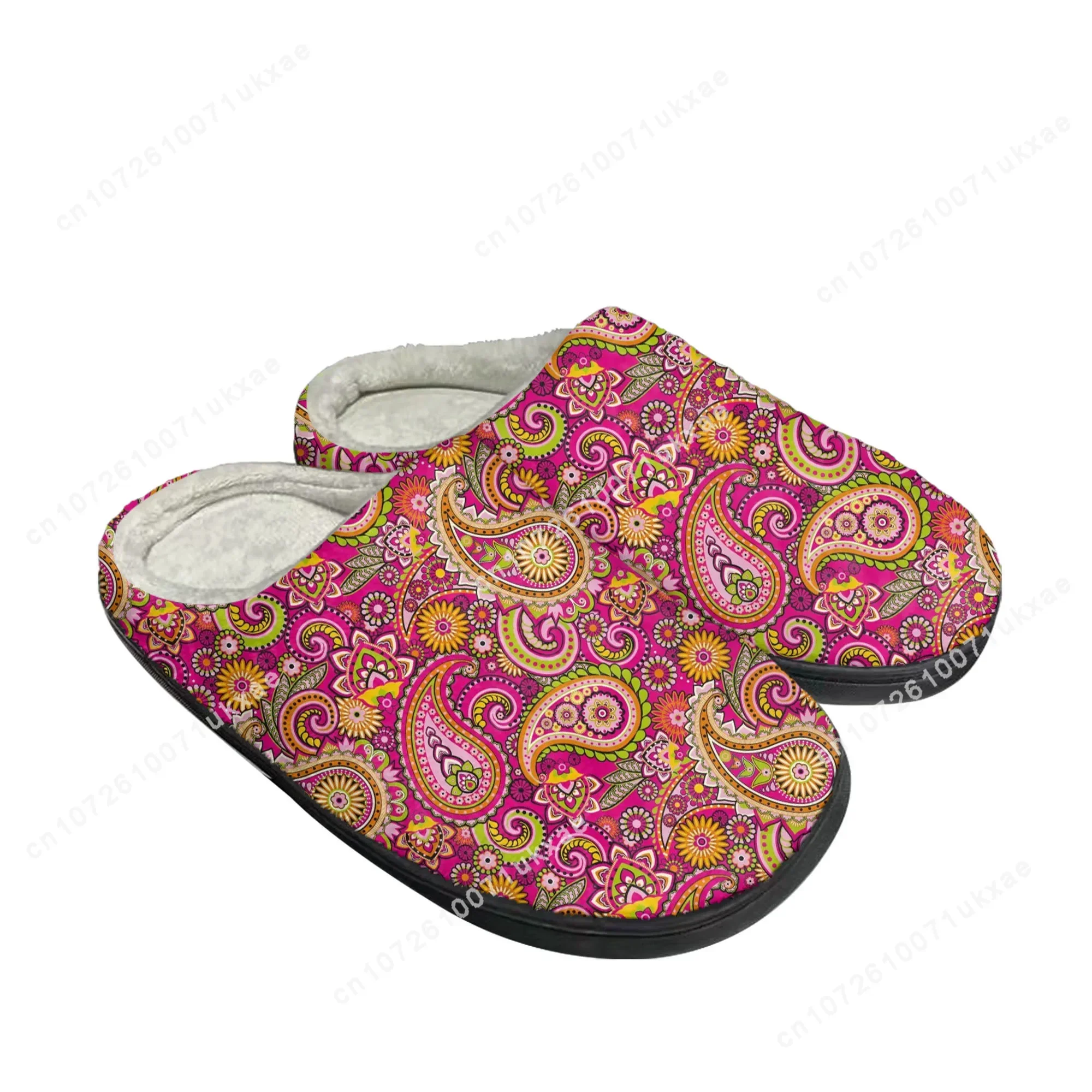 Bohemia Mandala Flower Print Home Cotton Slippers Mens Womens Plush Bedroom Casual Keep Warm Shoes Thermal Slipper Custom Shoe