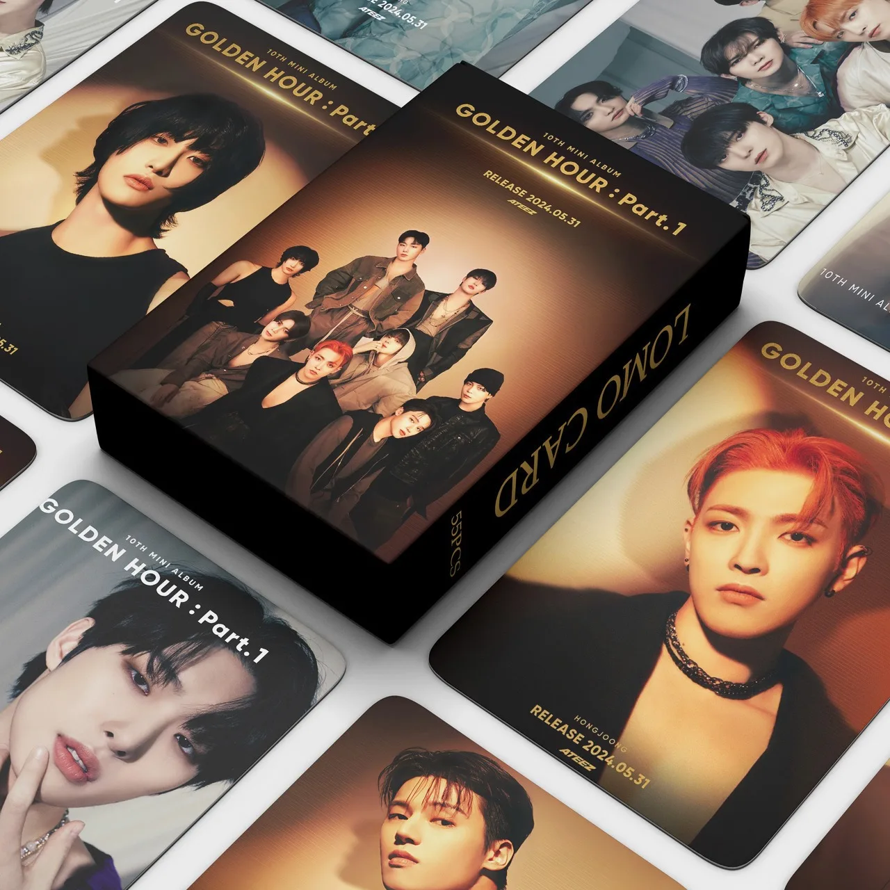 

55pcs ATEEZ Photocard Album GOLDEN HOUR : Part.1 LOMO Card Hongjoong Seonghwa Yunho Yeosang San Mingi Wooyoung Jongho Photo Card