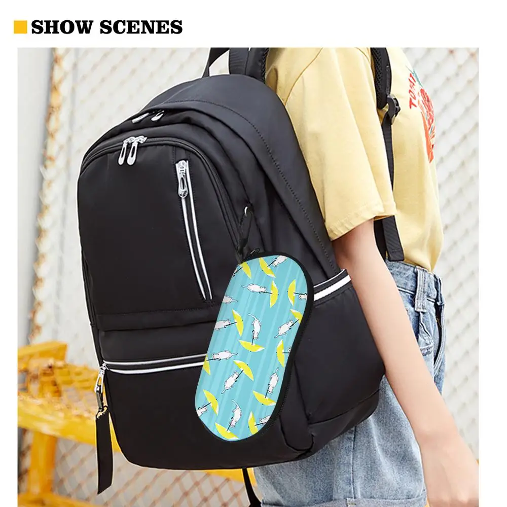 Eyeglasses Protector Box Cute Cartoon Cat Print Kids Spectacle Container Zipper Reading Portable Glasses Cases Carry Bag