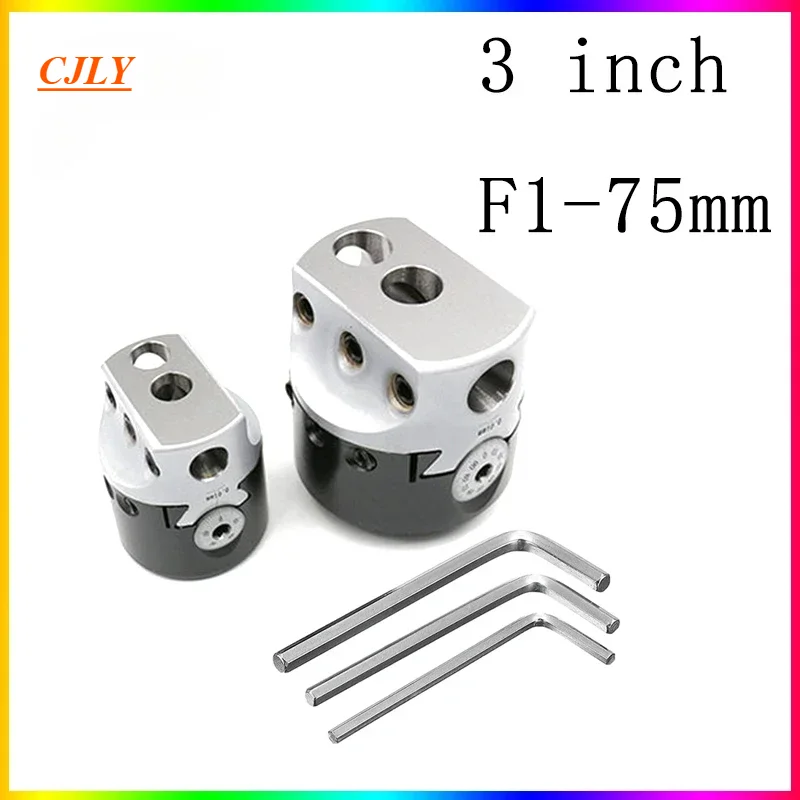 CJLY 3inch 75mm F1 Type Boring Head 18mm Lathe Boring Bar Milling Holder For MT2 MT3 R8 Shank Milling Machine Tools + Hex Wrnche