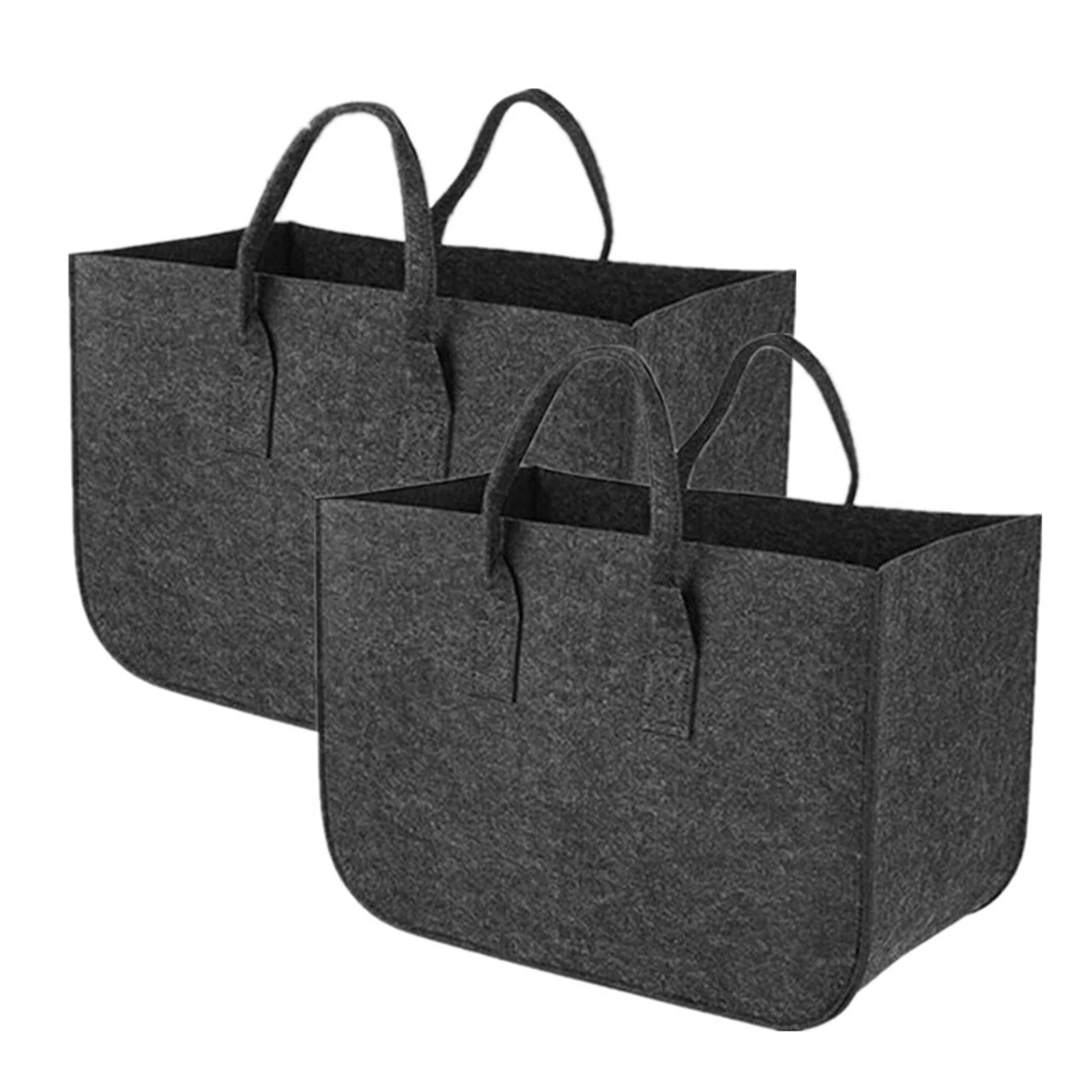 Fireplace Wood Felt Storage Bag Basket Magazine Rack Firewood Pocket