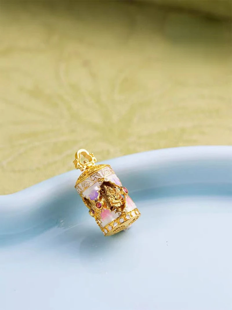 Enamel Painted Four Buddha Pendants for Women's Necklaces Exquisite and Fashionable Collarbone Chains Retro Accessories Gift