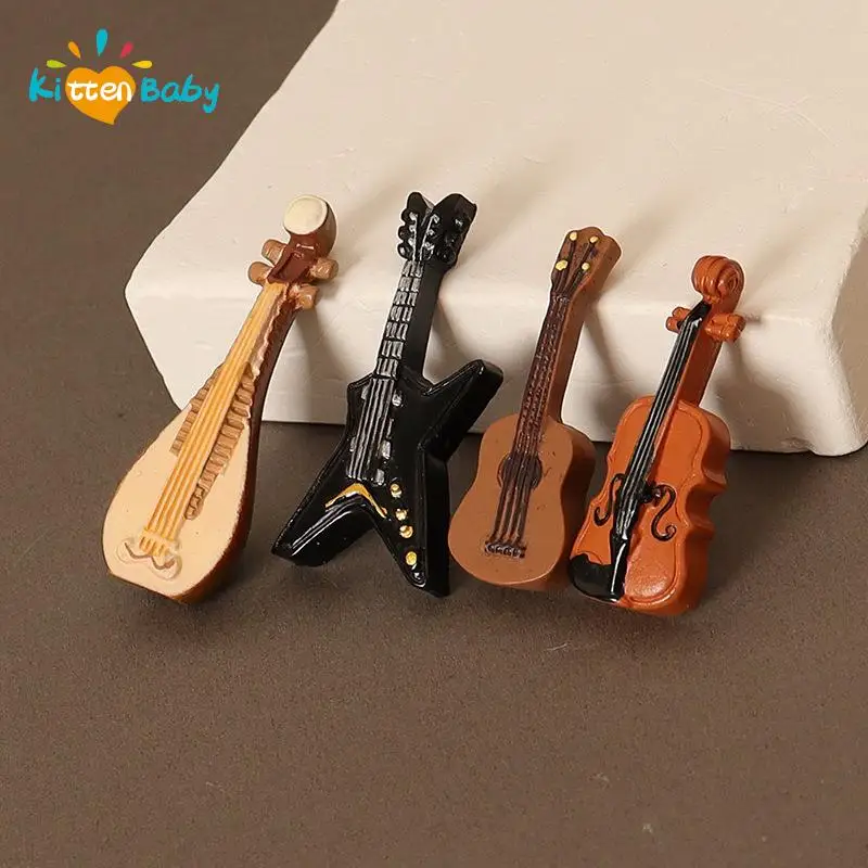 1/12 Dollhouse Accessories Miniatures Violin Guitar Piano Musical Instruments Model Toys Dolls Furniture for Dolls House Decor