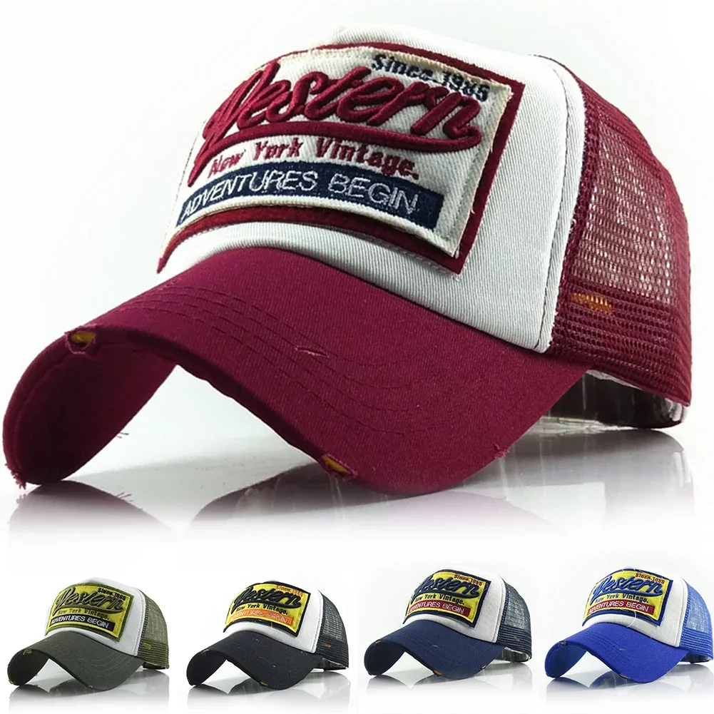 Tennis Caps Yoga Baseball Hats Streetwear Letter Embroidery Mesh Dad Baseball Cap Snapback Hip Hop Outdoor Y2K Trucker Hats for Women Men