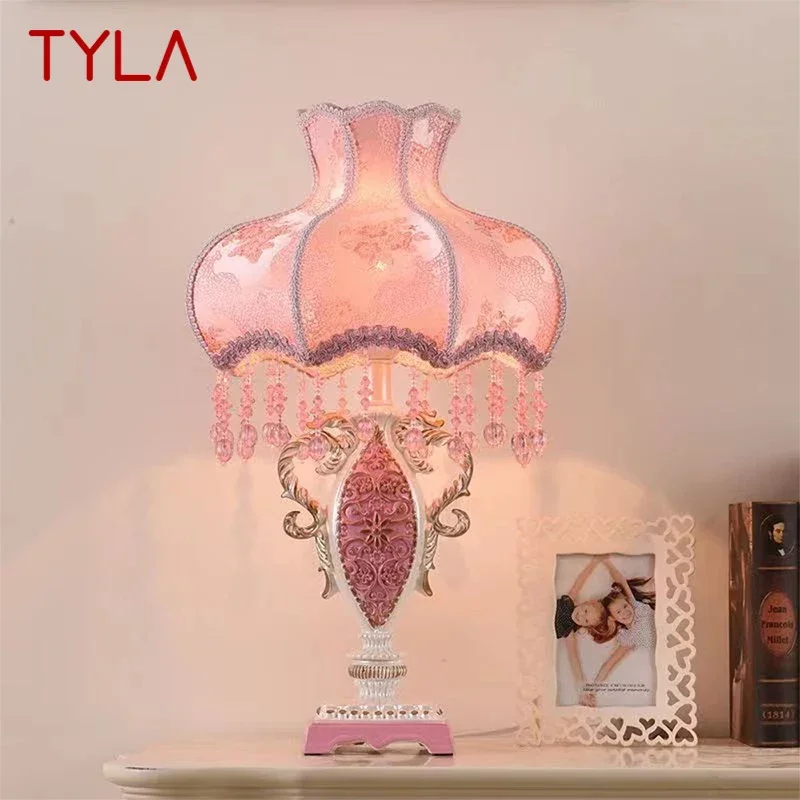 TYLA European Table Lamp Luxurious Living Room Bedroom Girl's room Study Villa LED Creativity Bedside Desk Light