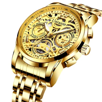 완전 자동 무브먼트 시계 남성용 달력, 방수 대형 다이얼