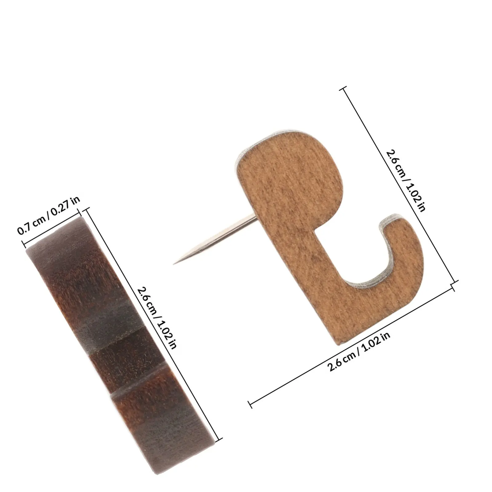 40Pcs 나무 압정핀 고리 사진 고정용 섬세한 푸시핀 게시판 사무용품 장 푸시핀 고리 멀티