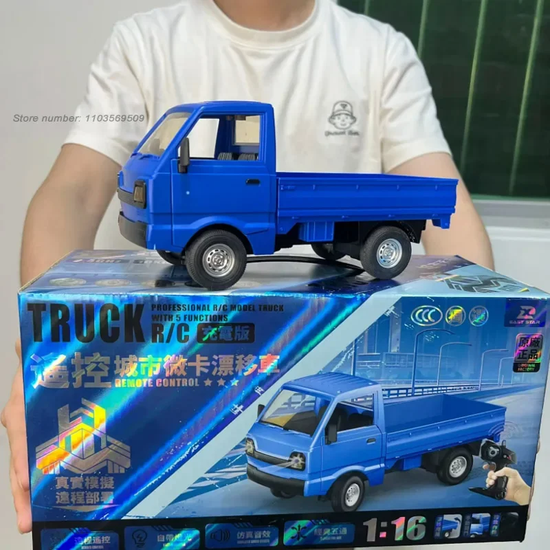 

Rc Car 1:16 D12 Simulation Drift Climbing Truck Led Light Haul Cargo Remote Control Car Electric Children Christmas Gifts