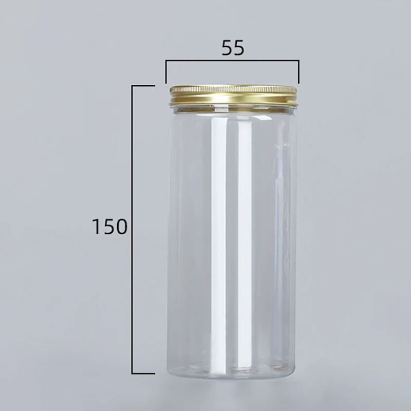 15 Sizes Clear Plastic Jar With Pink Aluminum Lids Empty Face Cream Cosmetic Container Gold Travel Refillable Bottles Box