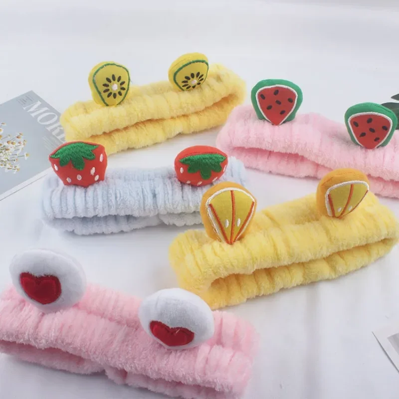 

Internet Red Plush Face Wash Headband Girl Korean Cartoon Fruit Shape Headdress Mask Makeup Hair Pressure Headband
