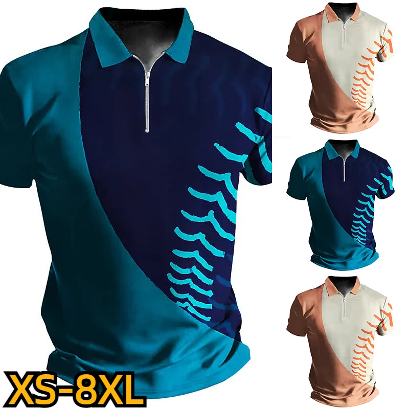

Лето 2023, модный Повседневный пуловер с отворотом и коротким рукавом, футболка на молнии, мужская рубашка поло, Мужская Новая футболка с принтом, окрашенная в завязку