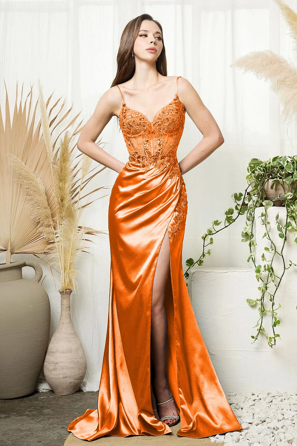 burnt orange and gold bridesmaid dresses Burnt Orange Mismatched Charming Autumn Wedding Party Bridesmaid Dresses,  CB0321 main image 1
