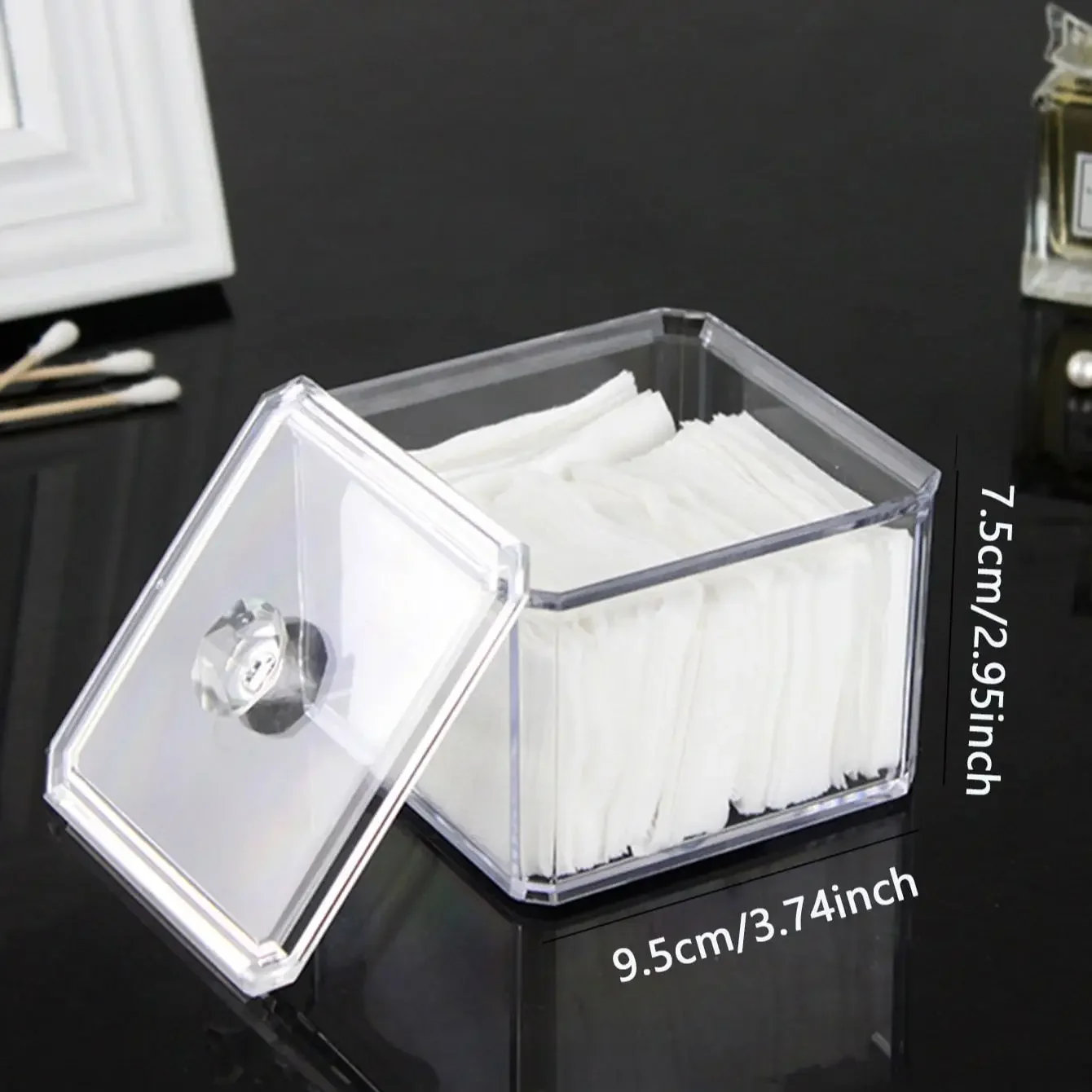 1/2/3 Transparent Cotton Swab Storage Box Makeup Organizer